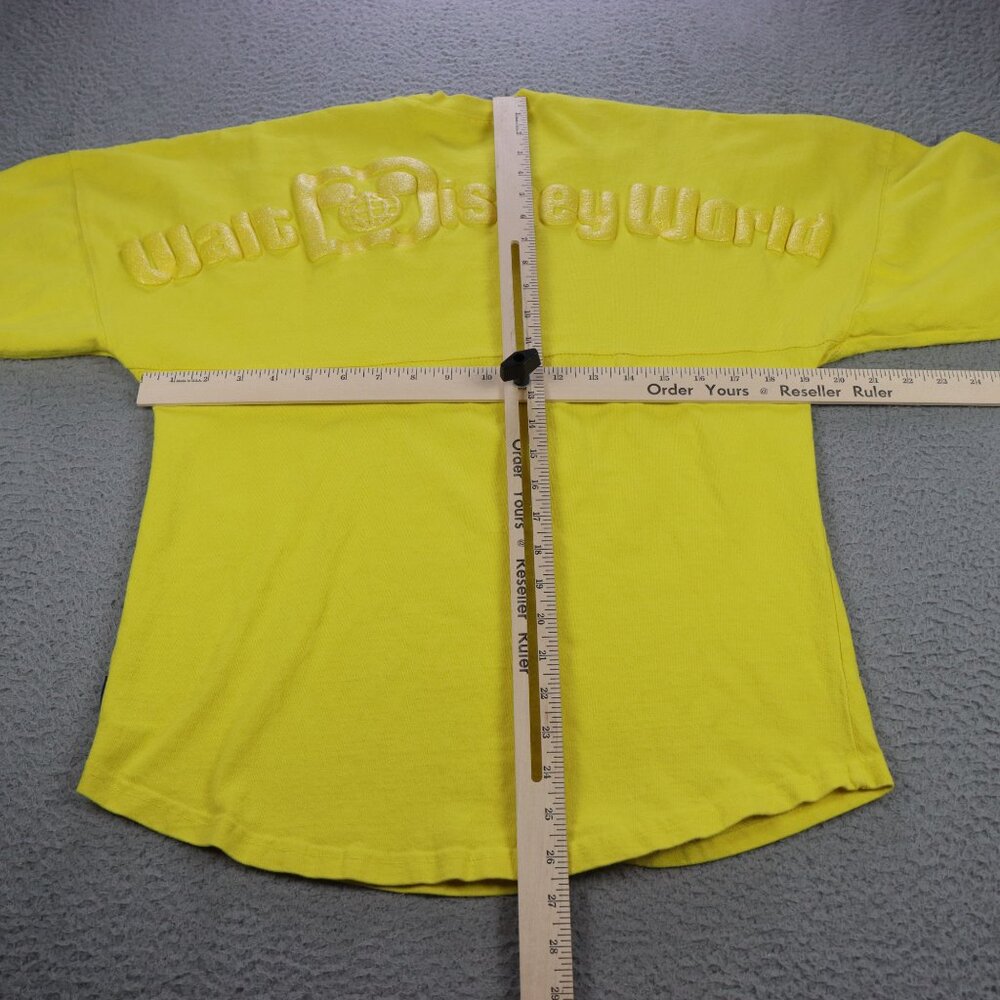 Disney World Spirit Jersey Womens XS Yellow Glitter Logo Spell Out Mickey Mouse - Picture 4 of 11